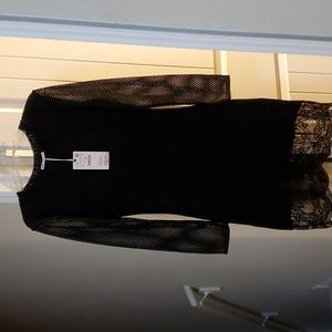 Black net dress with lining. Size large. Zara
